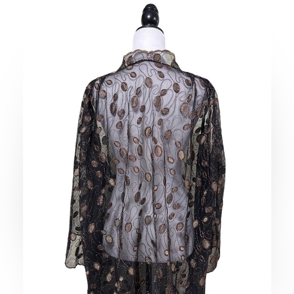 EMBROIDERED Mesh Dress Cardigan / Beach Cover Up - Picture 2 of 10